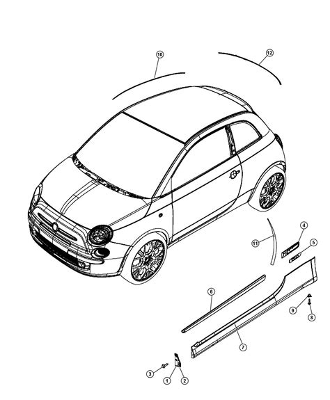 Moldings and Ornamentation for 2012 Fiat 500 